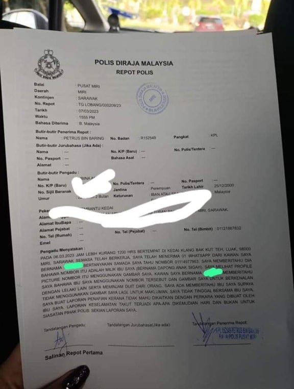 Ibu 'Catfish' Skandal Guna Gambar Anak Perempuan Sendiri Di Miri, Laporan Polis Telah Dibuat