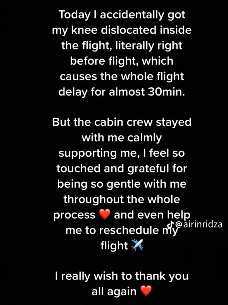 Tercedera Ketika Flight Ke Sibu, Wanita Puji Krew Kabin Air Asia Berjaya Kawal Keadaan Dengan Baik