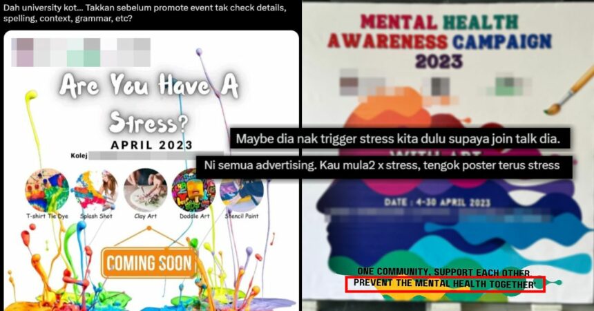 'Are You Have A Stress?' Poster Promosi Universiti Tempatan Ditegur Kerana Tidak Kena 'Proofread'