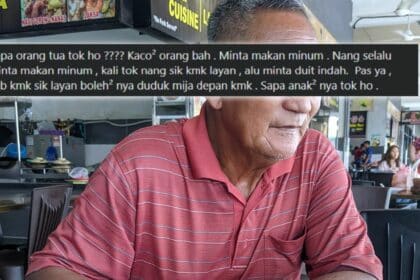 Asyik Ganggu Pelanggan Kopitiam Di Siburan, Netizen Persoal Siapa Warga Emas Ini