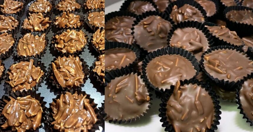Cuma 2 Bahan Sahaja, Ini Resipi Biskut Coklat Almond Crunchy Tanpa Guna Oven