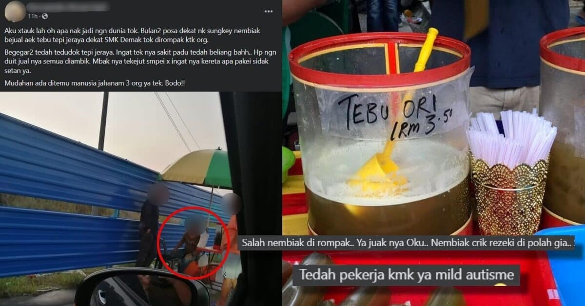 Didakwa Kena Rompak Tepi Jalan, Remaja OKU Penjual Air Tebu Di Demak Ini Raih Simpati Netizen