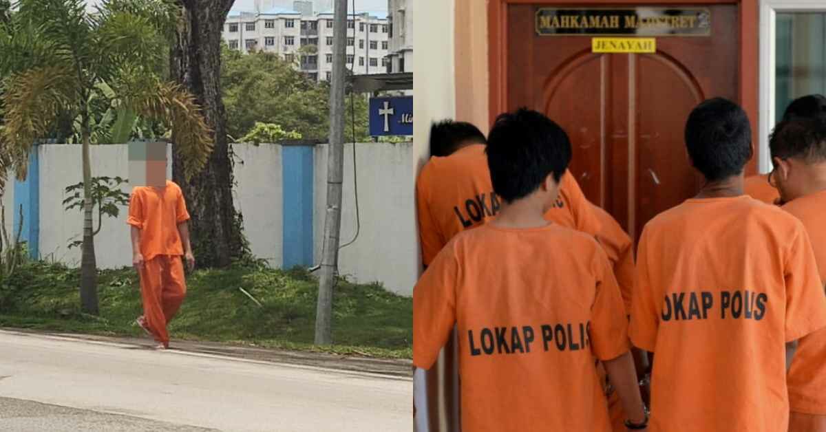 Disangka Banduan 'Terlepas', Lelaki Berbaju Oren Di Miri Ini Raih Perhatian Netizen