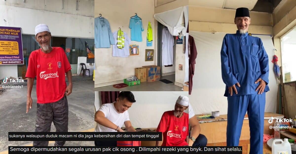 Hadiahkan Baju Raya, Warga Emas Tinggal Di Stesen Minyak Terbiar Di Sabah Buat Netizen Sebak