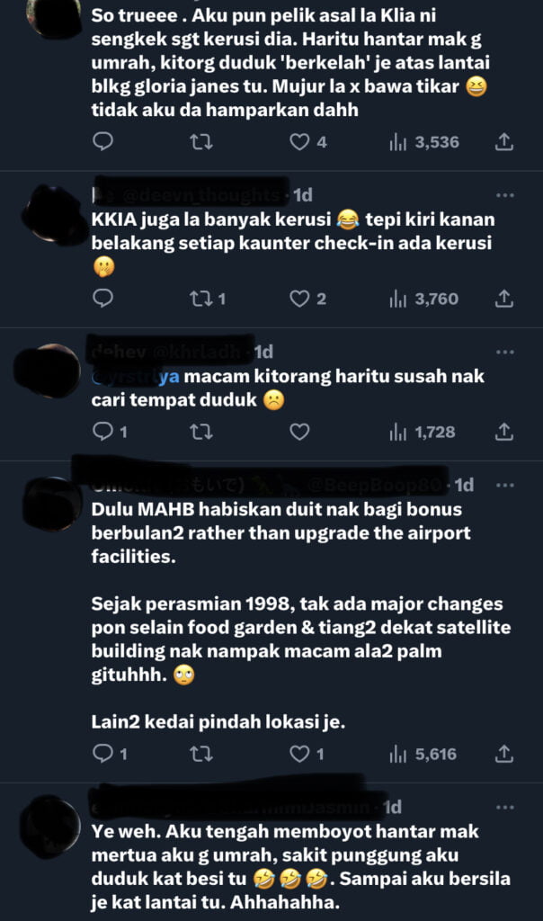 KLIA Tak 'User-Friendly', Mohon Tambah Kerusi