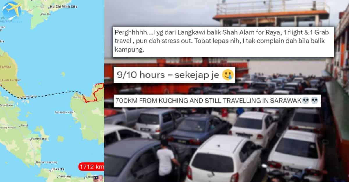 Kongsi 'Trip' Balik Kampung Di Sarawak Untuk Beraya, Perjalanan Sejauh 1712KM Buat Netizen Kagum