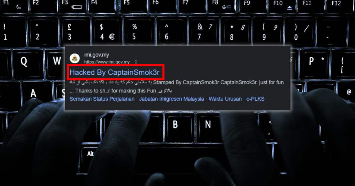 Laman Web Rasmi Imigresen Digodam Oleh 'CaptainSmok3r', Dakwa Hanya Untuk Suka-Suka