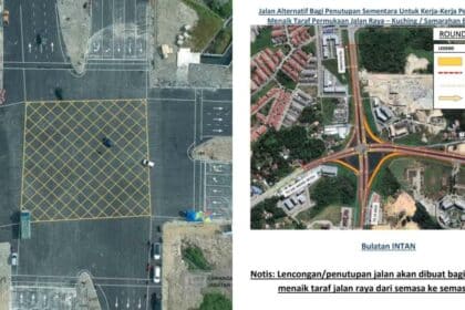Notis Penutupan Jalan Sementara Di Bulatan INTAN Bermula Hari Ini