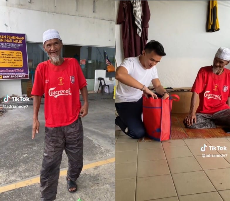 Hadiahkan Baju Raya, Warga Emas Tinggal Di Stesen Minyak Terbiar Di Sabah Buat Netizen Sebak