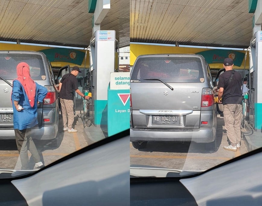 Lagi Kenderaan No Plat Asing Dilihat Isi Minyak RON95 Di Petronas Bintulu