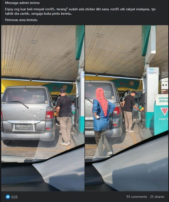Lagi Kenderaan No Plat Asing Dilihat Isi Minyak RON95 Di Petronas Bintulu
