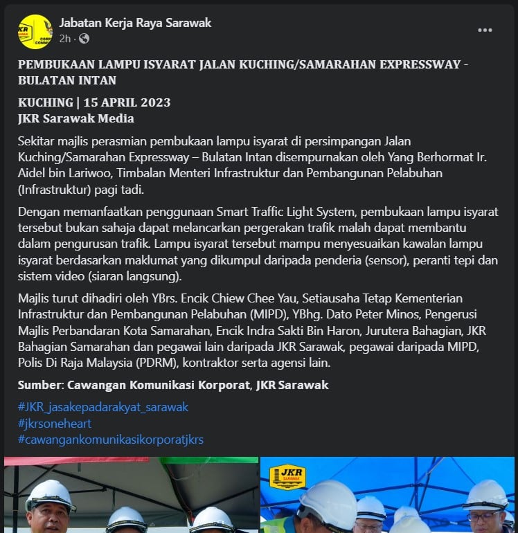 Yang Ditunggu-Tunggu, Trafik Lebuhraya Intan Kuching- Samarahan Kini Sudah Mula Beroperasi