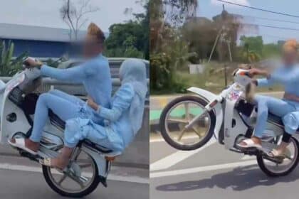 Selamba Buat Aksi Wheelie, Polis Kini Buru Pemuda Berbaju Melayu