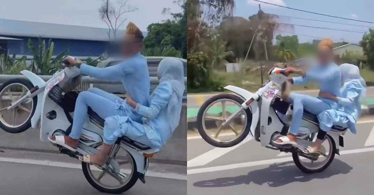 Selamba Buat Aksi Wheelie, Polis Kini Buru Pemuda Berbaju Melayu