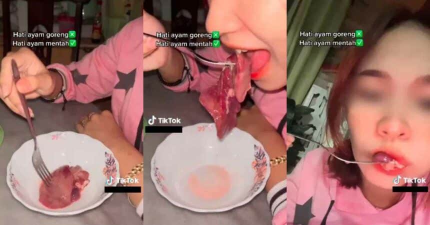 Selamba Makan Hati Ayam Mentah, Perkongsian Wanita Ini Buat Netizen 'Loya Tekak'