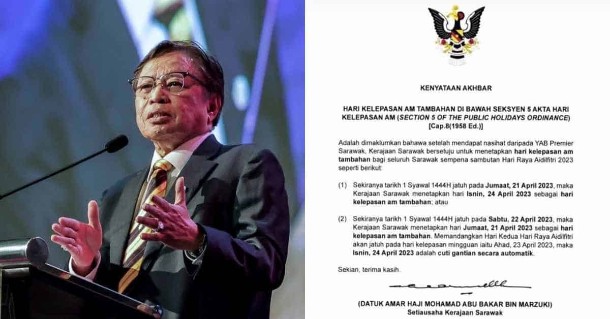 TERKINI Abang Jo Setuju Beri Hari Kelepasan Am Tambahan Sempena Aidilfitri