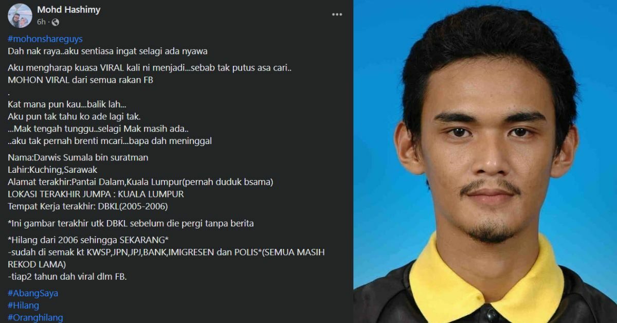 Tanpa Gagal Setiap Tahun, Si Adik Ini Nekad Cari Abangnya Yang Hilang Sejak Tahun 2006 Di Media Sosial