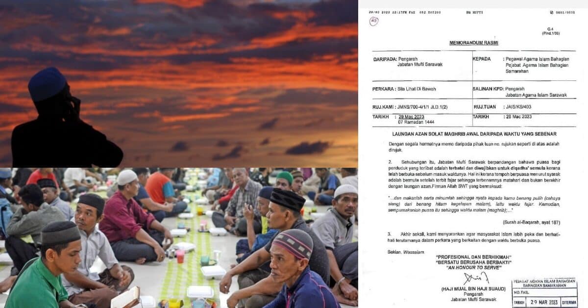Tersilap Laung Azan Awal Untuk Berbuka Di Samarahan, Mufti Sarawak Keluar Kenyataan Rasmi