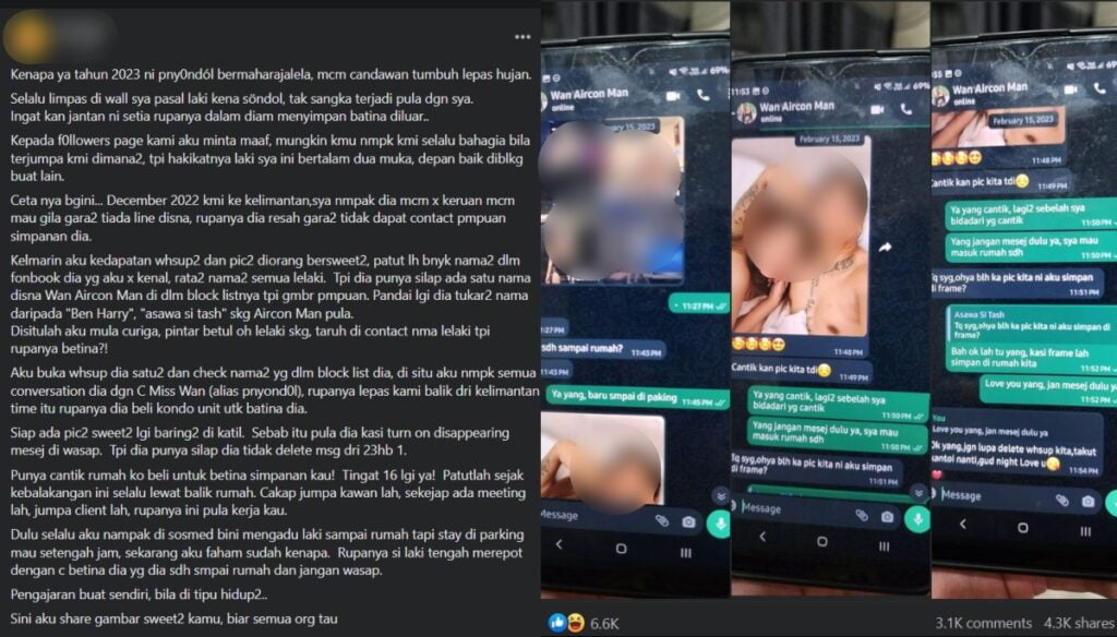 Konon 'Meeting Client', Suami Kantoi Curang Siap Belikan Apartment Untuk Penyondol Di Sabah