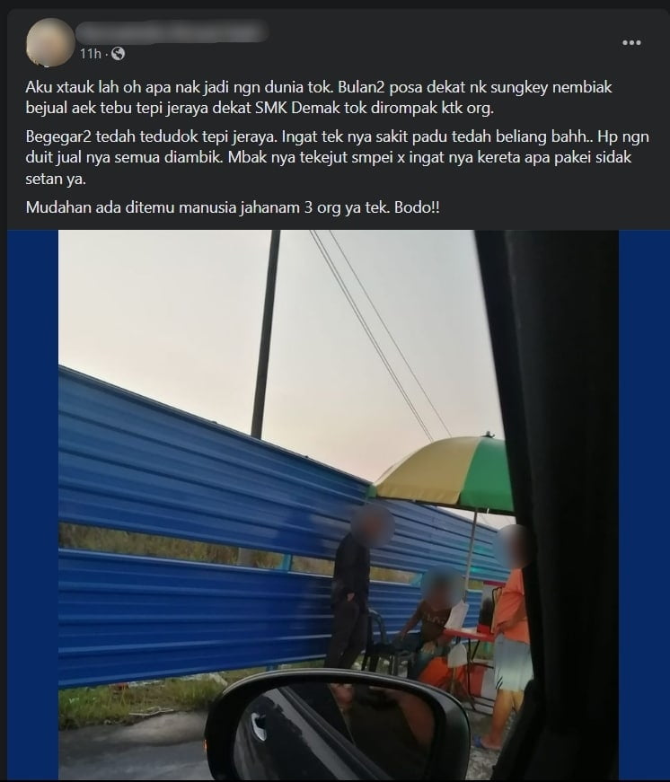 Didakwa Kena Rompak Tepi Jalan, Remaja OKU Penjual Air Tebu Di Demak Ini Raih Simpati Netizen