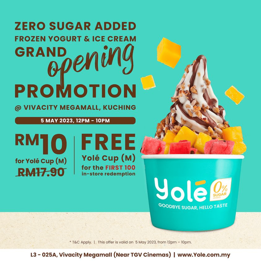 Cawangan Pertama Malaysia Timur, Yolé Bakal Dibuka Di Vivacity Kuching 5 Mei Ini