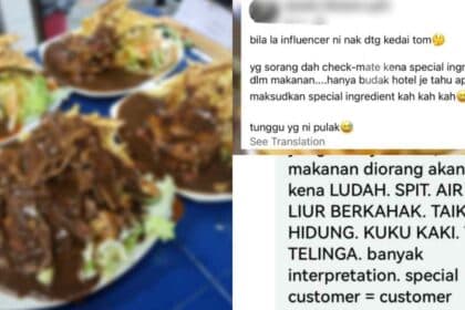 Berang Dapat Review 'Jujur', Owner Restoran Bangga Dedah Ludah Makanan Influencer Di FB