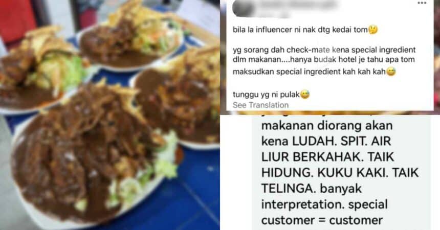 Berang Dapat Review 'Jujur', Owner Restoran Bangga Dedah Ludah Makanan Influencer Di FB
