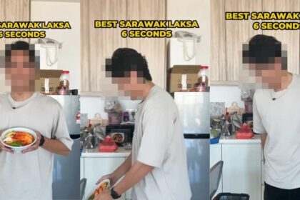 Buat Video Buang Laksa Sarawak Dalam Tong Sampah, Lelaki Ini Buat Netizen Tak Senang Hati