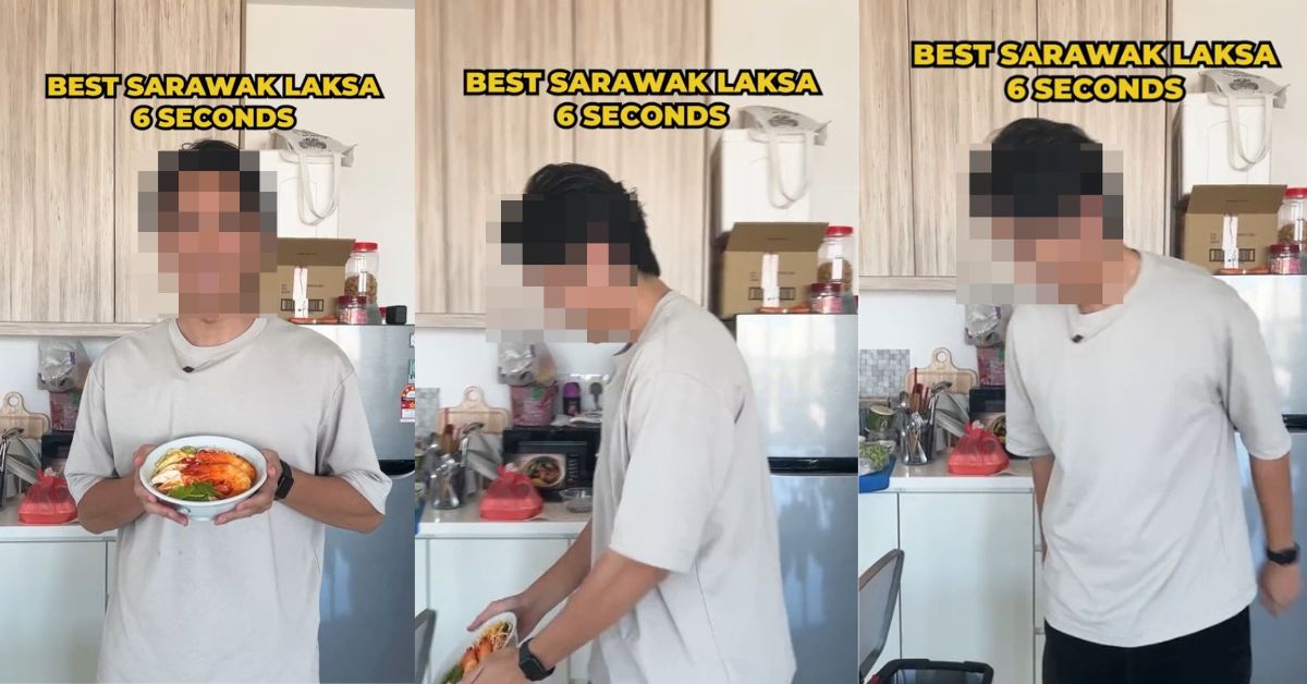Buat Video Buang Laksa Sarawak Dalam Tong Sampah, Lelaki Ini Buat Netizen Tak Senang Hati
