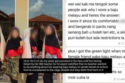 Gara-Gara Guna Baju Melayu, Gadis Kongsi Muka Lebam Ditumbuk Guru Sekolah Di Kuching