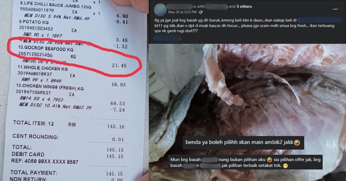 Isi Dah Hancur Dan Bau, Individu Ini Luah Kesal Ikan Siakap Tak 'Fresh' Dari Supermarket Di Kuching
