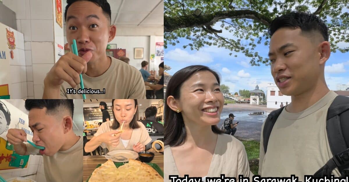 Makan Sampai Licin, Pasangan Youtuber Jepun Jatuh Cinta Dengan Makanan Sarawak