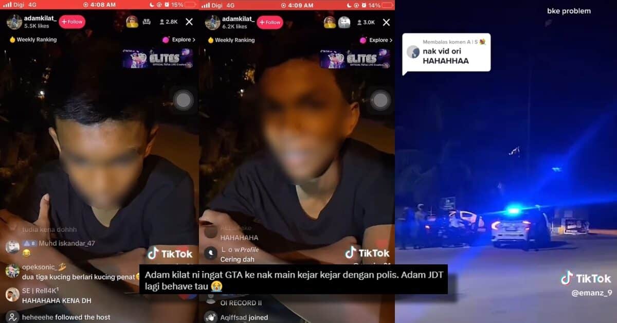 Padah Cabar Polis Tangkap Dirinya Menerusi Live Tiktok, Mat Rempit Akhirnya 'Terciduk'