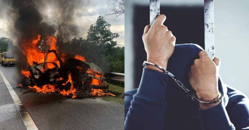 Padah Enggan Bayar Hutang, Lelaki Bakar Kereta Rakan Di Kuching