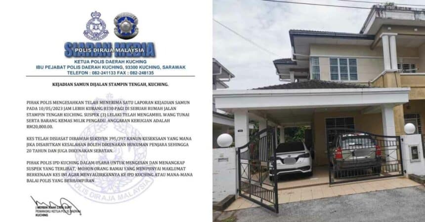 Polis Buru Geng Samun Larikan Milo, Wang Tunai Dan Barang Kemas Lebih RM20K Di Stampin