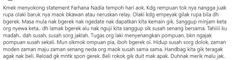 'Perempuan Lebih Memilih Rupa', Perkongsian Wanita Ini Jadi Bualan Netizen Sarawak