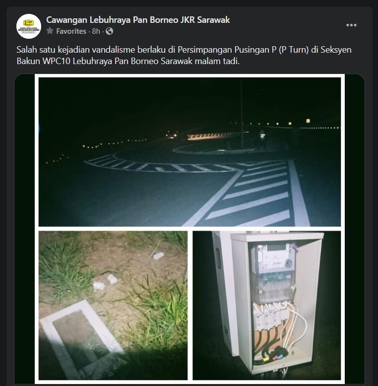 Pusingan P Gelap Di Jalan Bintulu Miri, Tular Perilaku Vandalisme Di Jalan Pan Borneo