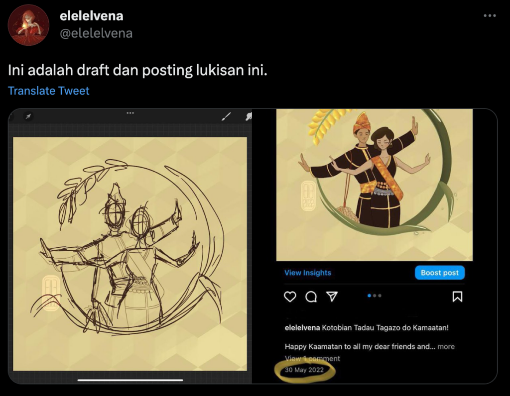Pemilik Lukisan Kecewa, Hasil Seni Disalahguna Untuk Promosi Perayaan Gawai Di Sarawak