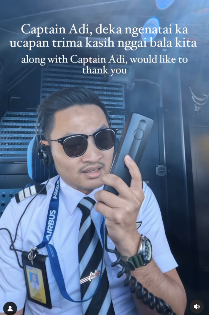 Juruterbang AirAsia Menarik Perhatian Netizen, Buat Pengumuman Penerbangan Dalam Bahasa Iban