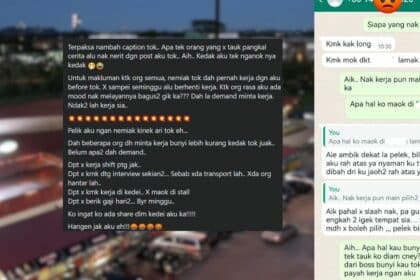 Siap 'Demand' Pilih Lokasi, Wanita Dari Kuching Ini Berang Cara Kasar Ex-Staff Mohon Kerja Balik