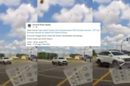 'Sikit Lagi Nak Accident', Tular Rakaman Aruz Putih Selamba Langgar Lampu Isyarat Di Jalan TT3