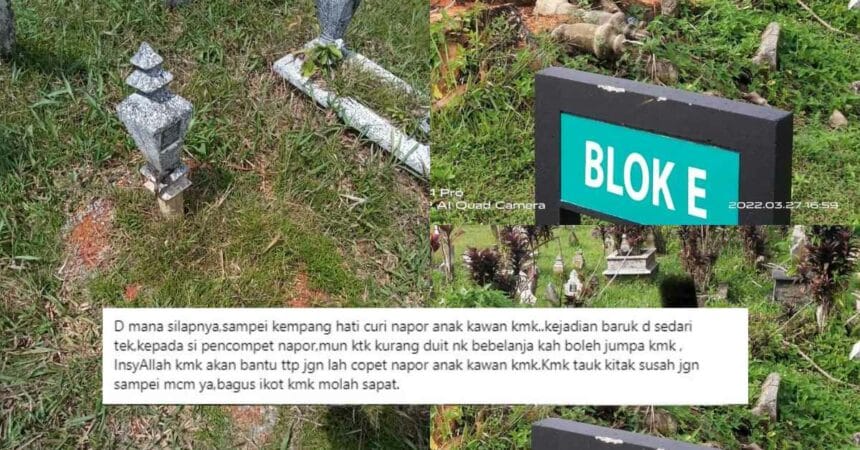 Tergamak Curi 'Napor' Kubur, Warga Kuching Berang Dengan Tindakan Pelaku
