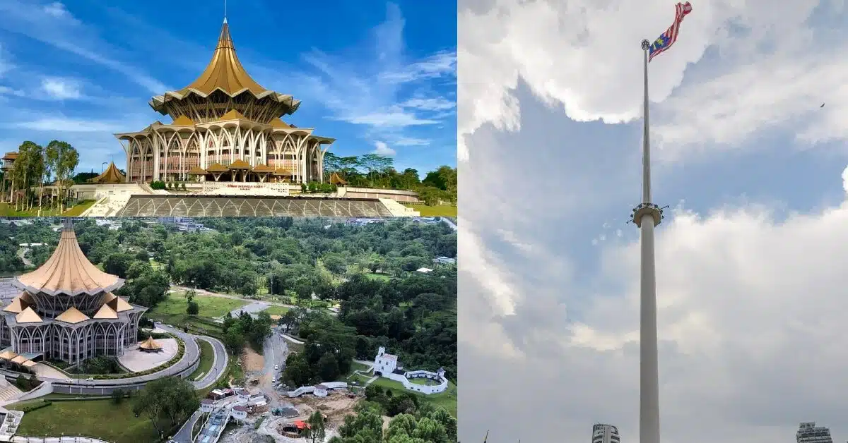 Tertinggi Di Malaysia, Projek Tiang Bendera Sarawak Bernilai RM30 Juta Bakal Siap Pada Hujung Tahun Ini