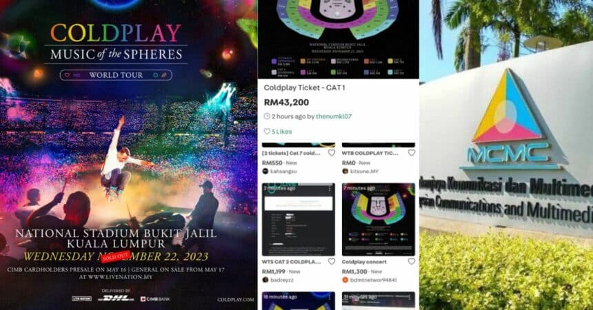 Tiket Coldplay Dijual Semula Pada Harga Tinggi Oleh 'Scalper', SKMM Akan Ambil Tindakan