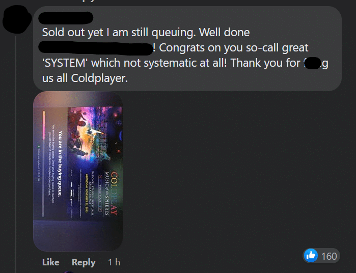 Tiket Concert Coldplay Sold Out, Peminat Bengang Walaupun Dah Beratur Awal