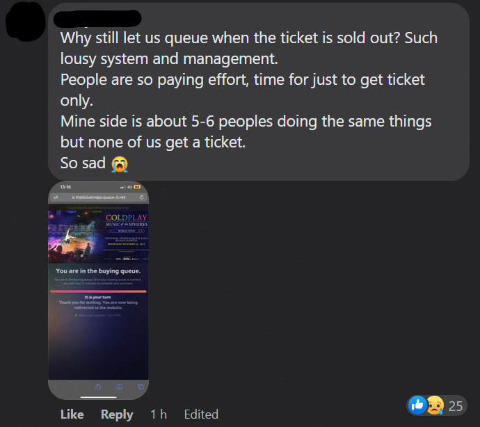 Tiket Concert Coldplay Sold Out, Peminat Bengang Walaupun Dah Beratur Awal