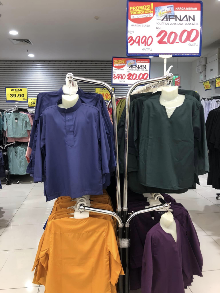Mydin Openg Tawar Promosi Kaw-Kaw Baju Melayu Dan Kurta Serendah RM20