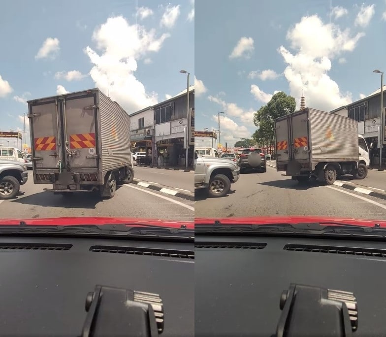 'Sibu Keras Boss', Olahan Hilux Dan Lori Lawan Divider Jalan Sempat Dirakam Dashcam Netizen