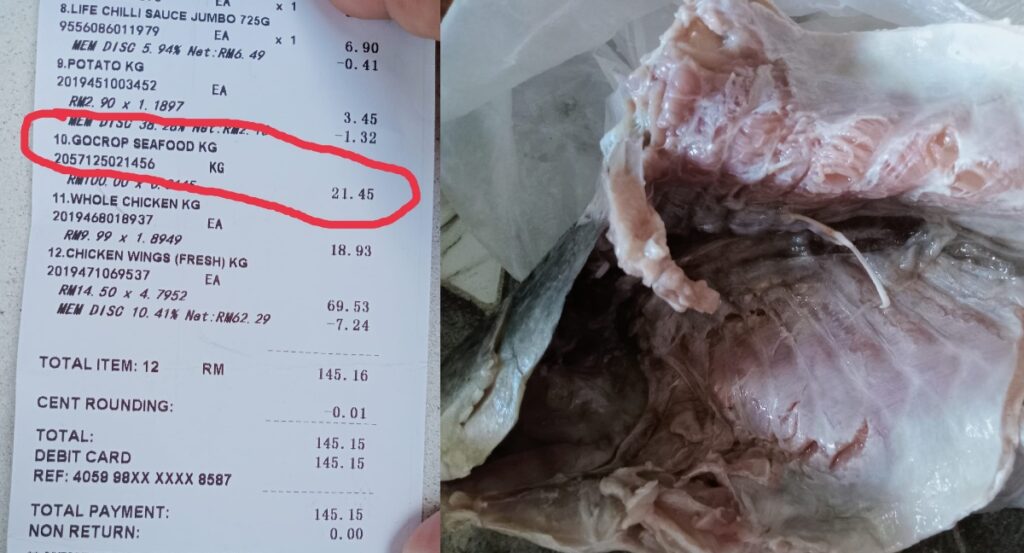 Isi Dah Hancur Dan Bau, Individu Ini Luah Kesal Ikan Siakap Tak 'Fresh' Dari Supermarket Di Kuching