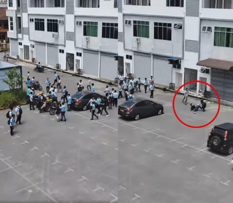 Tular Pelajar Bertumbuk Di Sibu, Individu Ini Dedah Rakaman Video Buli Di Kawasan Lot Kedai